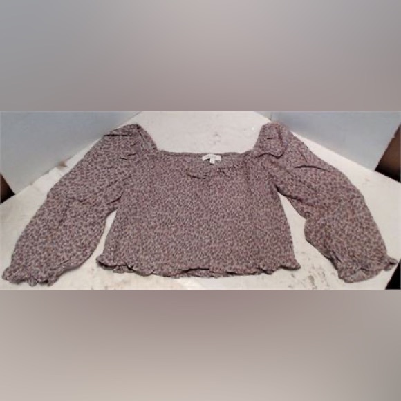 Becool Womens Floral Smocked Crop Top, Rose Dust M - Picture 3 of 7